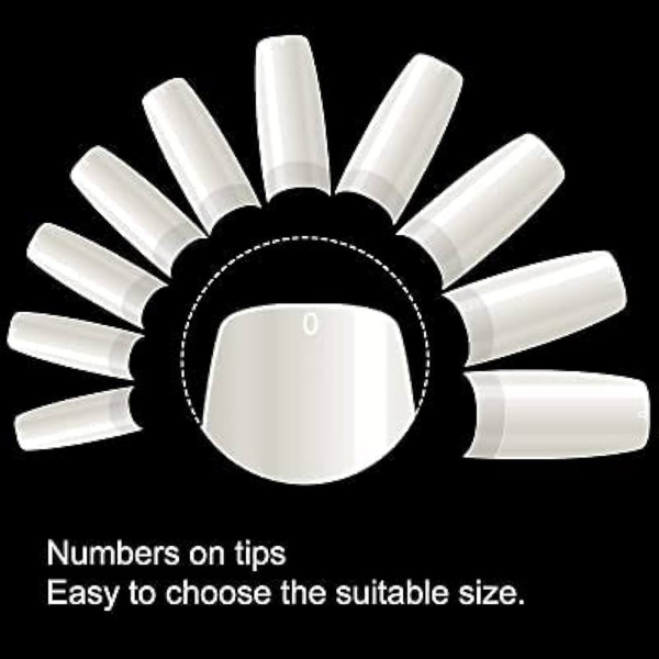 500pcs French Nail Tips White/ C Curve Tips White