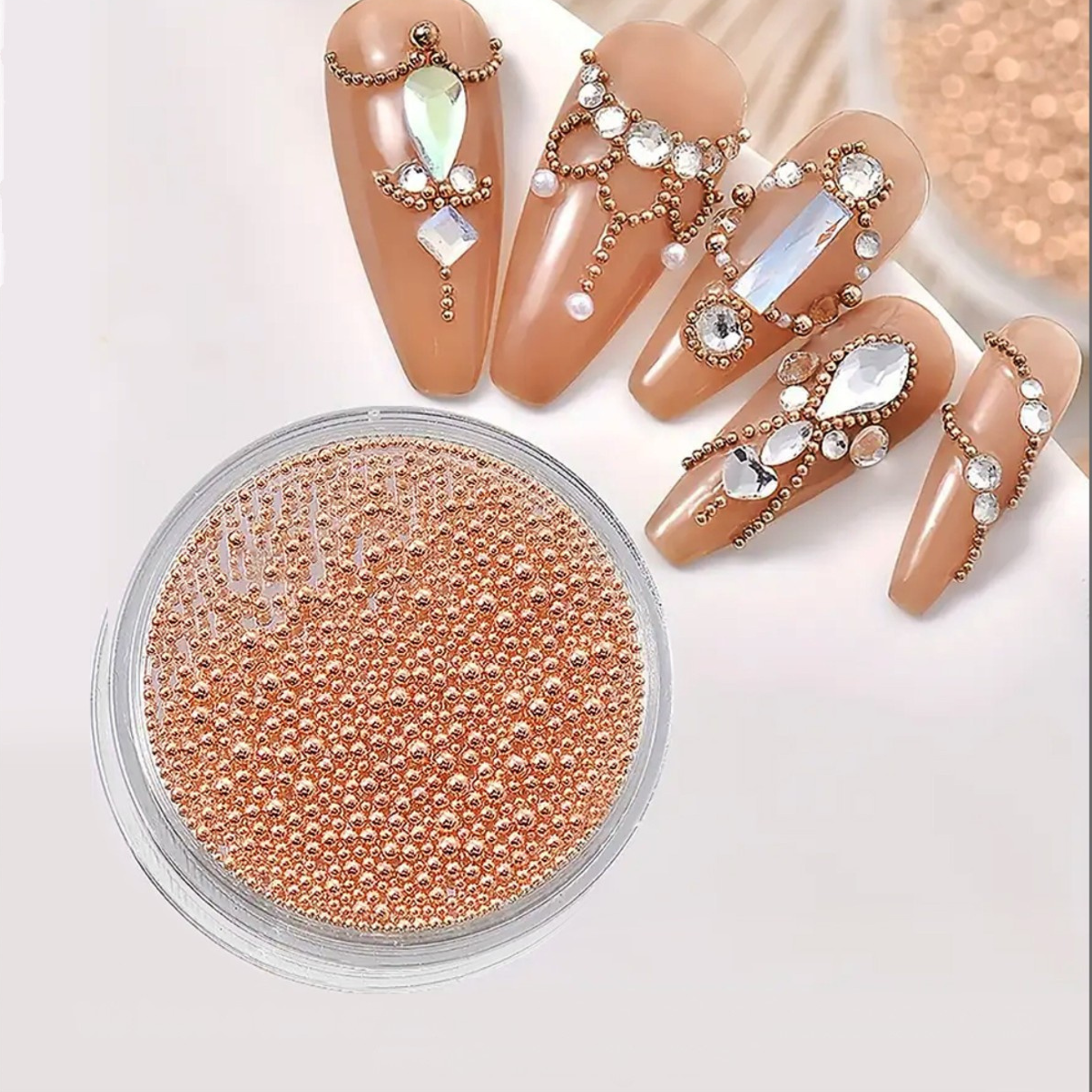 Nail Art Caviar Beads (Golden)