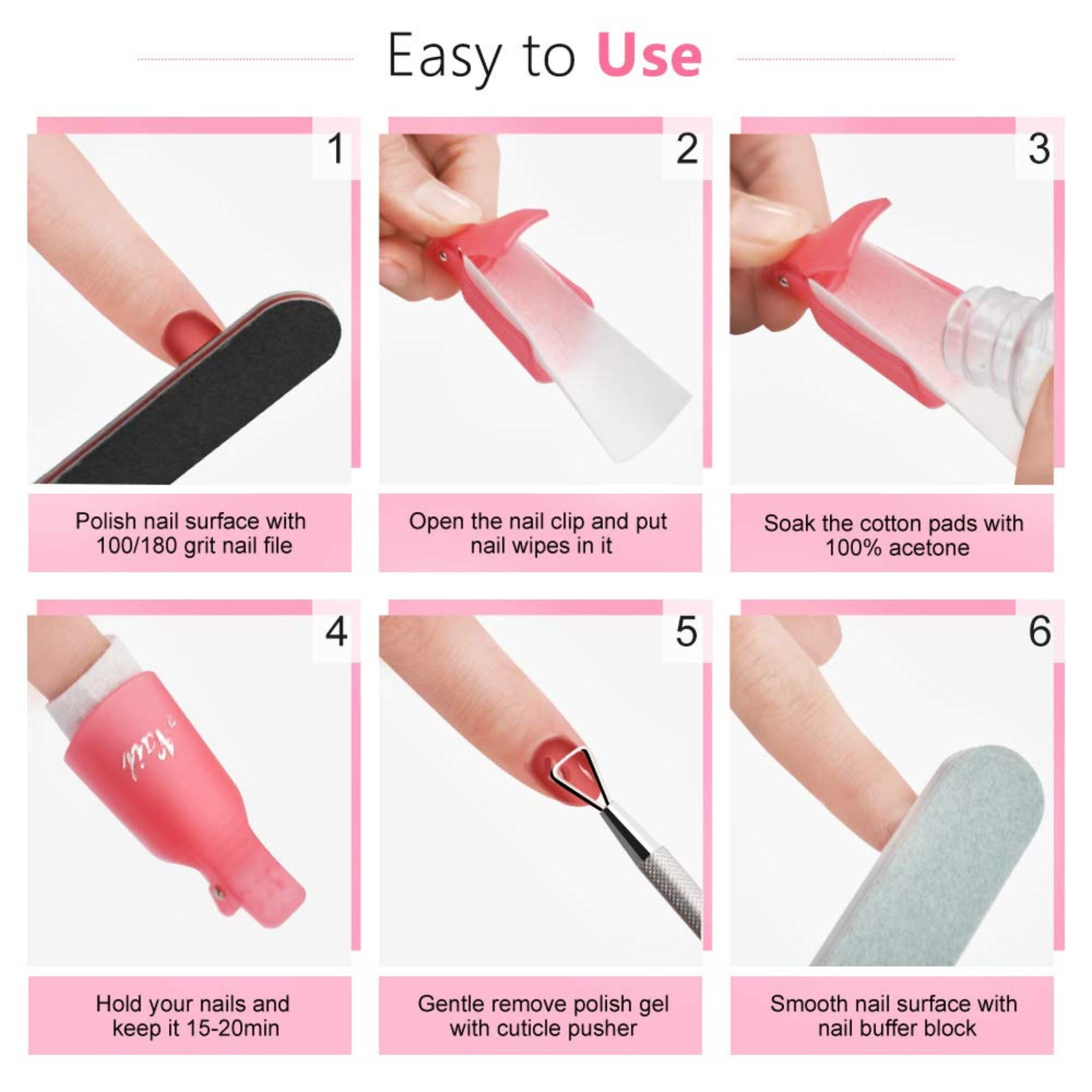 Nail Soak Off Removal Clips