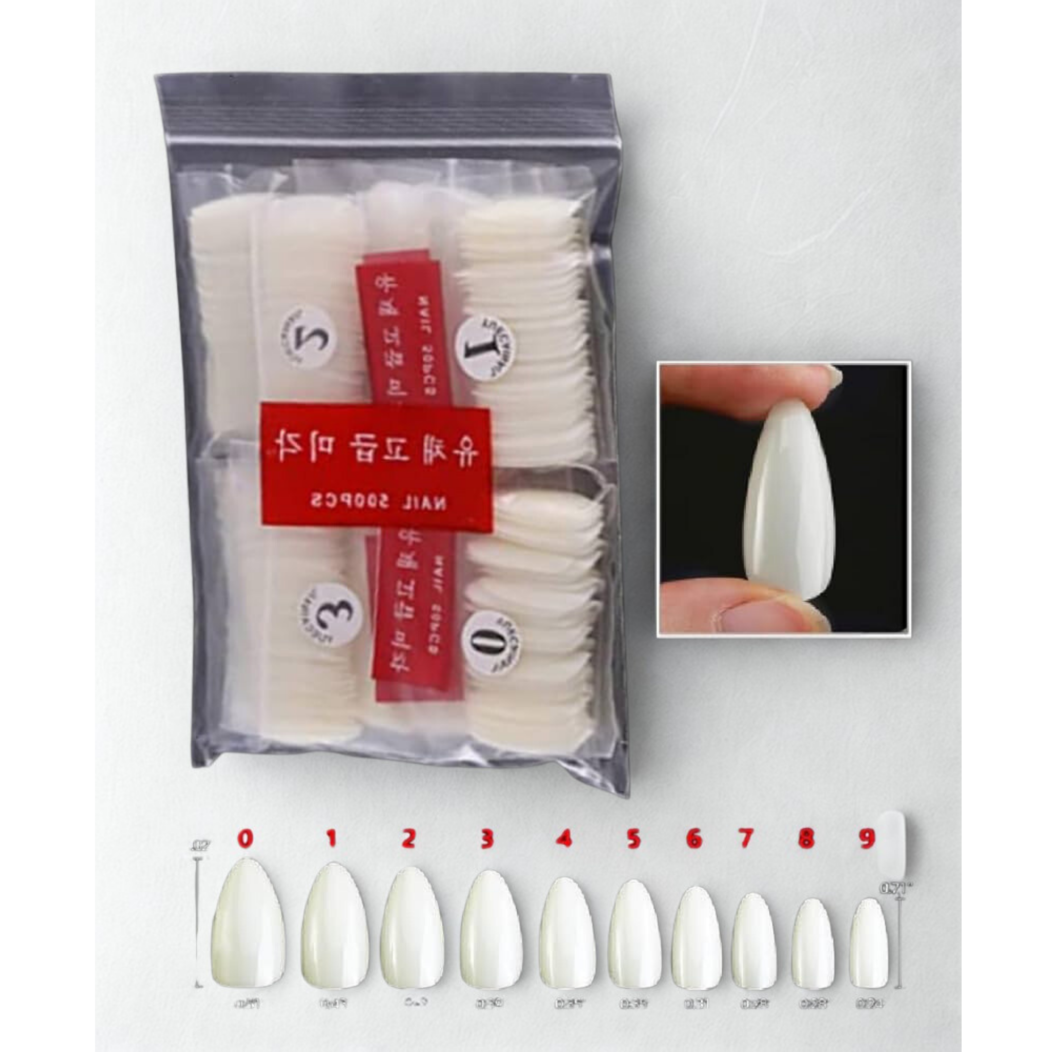 500pcs Temporary extention tips natural/almond shape